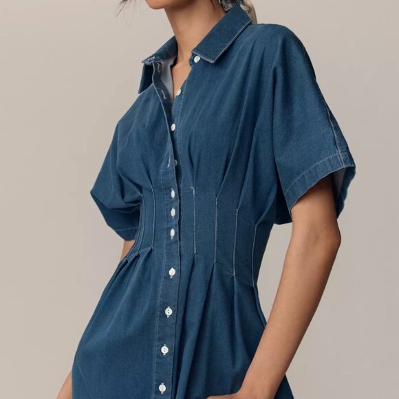Exquise Dresses & Skirts - Anthropologie The Tobie Shirt Dress by Exquise in Denim Size 2X
